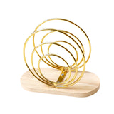 Maxbell Napkin Holder Upright Stand Tissue Dispenser for Picnic Buffet Dinner Tables Circle gold