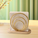 Maxbell Napkin Holder Upright Stand Tissue Dispenser for Picnic Buffet Dinner Tables Circle gold