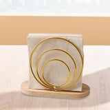 Maxbell Napkin Holder Upright Stand Tissue Dispenser for Picnic Buffet Dinner Tables Circle gold