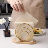 Maxbell Napkin Holder Upright Stand Tissue Dispenser for Picnic Buffet Dinner Tables Circle gold
