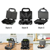 Maxbell Waffle Machine 850W Multifunctional Easy Storage Fast Heating Sandwich Maker Style A