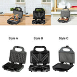 Maxbell Waffle Machine 850W Multifunctional Easy Storage Fast Heating Sandwich Maker Style A