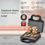 Maxbell Waffle Machine 850W Multifunctional Easy Storage Fast Heating Sandwich Maker Style A