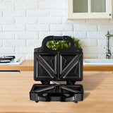 Maxbell Waffle Machine 850W Multifunctional Easy Storage Fast Heating Sandwich Maker Style B