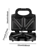 Maxbell Waffle Machine 850W Multifunctional Easy Storage Fast Heating Sandwich Maker Style B