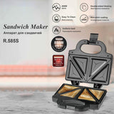 Maxbell Waffle Machine 850W Multifunctional Easy Storage Fast Heating Sandwich Maker Style B