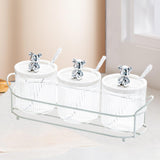 Maxbell Clear Spice Pots Container Storage Seasoning Box Set for Sugar Salt set of 3