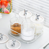 Maxbell Clear Spice Pots Container Storage Seasoning Box Set for Sugar Salt set of 4