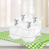 Maxbell Clear Spice Pots Container Storage Seasoning Box Set for Sugar Salt set of 4