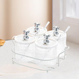 Maxbell Clear Spice Pots Container Storage Seasoning Box Set for Sugar Salt set of 4