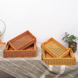 Maxbell Woven Bread Basket Picnic Basket Fruit Basket for Countertop Cupboard Onions Orange S