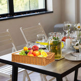 Maxbell Woven Bread Basket Picnic Basket Fruit Basket for Countertop Cupboard Onions Orange M