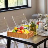 Maxbell Woven Bread Basket Picnic Basket Fruit Basket for Countertop Cupboard Onions Orange L
