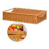 Maxbell Woven Bread Basket Picnic Basket Fruit Basket for Countertop Cupboard Onions Orange L