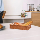 Maxbell Woven Bread Basket Picnic Basket Fruit Basket for Countertop Cupboard Onions Brown M