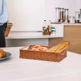 Maxbell Woven Bread Basket Picnic Basket Fruit Basket for Countertop Cupboard Onions Brown L