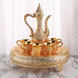 Maxbell European Wine Pot Kits Metal Wine Glass Jug Set for Living Room Hotel Gold