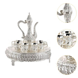 Maxbell European Wine Pot Kits Metal Wine Glass Jug Set for Living Room Hotel Argent