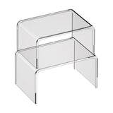 Maxbell 2 Pieces Desktop Storage Stand Container Transparent Desktop Organizer Shelf