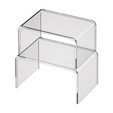 Maxbell 2 Pieces Desktop Storage Stand Container Transparent Desktop Organizer Shelf