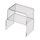 Maxbell 2 Pieces Desktop Storage Stand Container Transparent Desktop Organizer Shelf