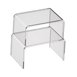 Maxbell 2 Pieces Desktop Storage Stand Container Transparent Desktop Organizer Shelf