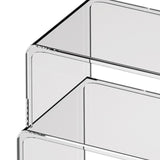 Maxbell 2 Pieces Desktop Storage Stand Container Transparent Desktop Organizer Shelf