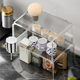 Maxbell 2 Pieces Desktop Storage Stand Container Transparent Desktop Organizer Shelf