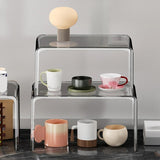 Maxbell 2 Pieces Desktop Storage Stand Container Transparent Desktop Organizer Shelf