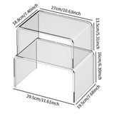 Maxbell 2 Pieces Desktop Storage Stand Container Transparent Desktop Organizer Shelf