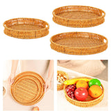 Maxbell Imitation Rattan Bread Basket Bread Serving Basket for Cabinets Forks Fruits 25x25x4cm