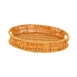 Maxbell Imitation Rattan Bread Basket Bread Serving Basket for Cabinets Forks Fruits 25x25x4cm