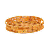 Maxbell Imitation Rattan Bread Basket Bread Serving Basket for Cabinets Forks Fruits 25x25x4cm