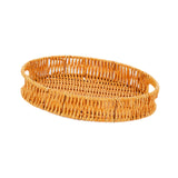Maxbell Imitation Rattan Bread Basket Bread Serving Basket for Cabinets Forks Fruits 25x25x4cm