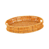 Maxbell Imitation Rattan Bread Basket Bread Serving Basket for Cabinets Forks Fruits 25x25x4cm