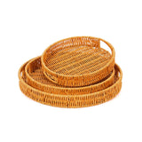 Maxbell Imitation Rattan Bread Basket Bread Serving Basket for Cabinets Forks Fruits 25x25x4cm