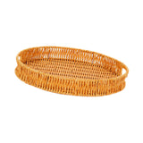 Maxbell Imitation Rattan Bread Basket Bread Serving Basket for Cabinets Forks Fruits 30x30x4cm