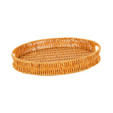 Maxbell Imitation Rattan Bread Basket Bread Serving Basket for Cabinets Forks Fruits 30x30x4cm