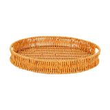 Maxbell Imitation Rattan Bread Basket Bread Serving Basket for Cabinets Forks Fruits 30x30x4cm