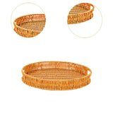 Maxbell Imitation Rattan Bread Basket Bread Serving Basket for Cabinets Forks Fruits 30x30x4cm