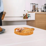 Maxbell Imitation Rattan Bread Basket Bread Serving Basket for Cabinets Forks Fruits 30x30x4cm