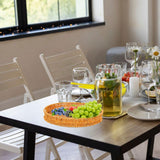 Maxbell Imitation Rattan Bread Basket Bread Serving Basket for Cabinets Forks Fruits 30x30x4cm
