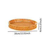 Maxbell Imitation Rattan Bread Basket Bread Serving Basket for Cabinets Forks Fruits 30x30x4cm