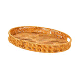 Maxbell Imitation Rattan Bread Basket Bread Serving Basket for Cabinets Forks Fruits 34.5x34.5x4cm
