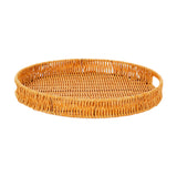 Maxbell Imitation Rattan Bread Basket Bread Serving Basket for Cabinets Forks Fruits 34.5x34.5x4cm