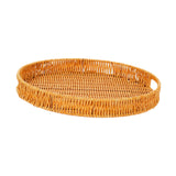 Maxbell Imitation Rattan Bread Basket Bread Serving Basket for Cabinets Forks Fruits 34.5x34.5x4cm