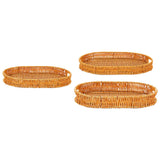 Maxbell Imitation Rattan Bread Basket Oval Serving Tray for Cabinet Shelves Cabinets 30x20x4cm
