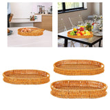 Maxbell Imitation Rattan Bread Basket Oval Serving Tray for Cabinet Shelves Cabinets 30x20x4cm