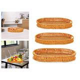 Maxbell Imitation Rattan Bread Basket Oval Serving Tray for Cabinet Shelves Cabinets 30x20x4cm