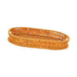 Maxbell Imitation Rattan Bread Basket Oval Serving Tray for Cabinet Shelves Cabinets 30x20x4cm